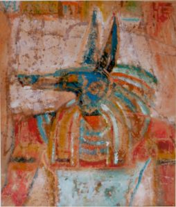 Totengott Anubis mit Schakalkopf (Hatschepsut Tempel) 2010, 60 x 71 cm