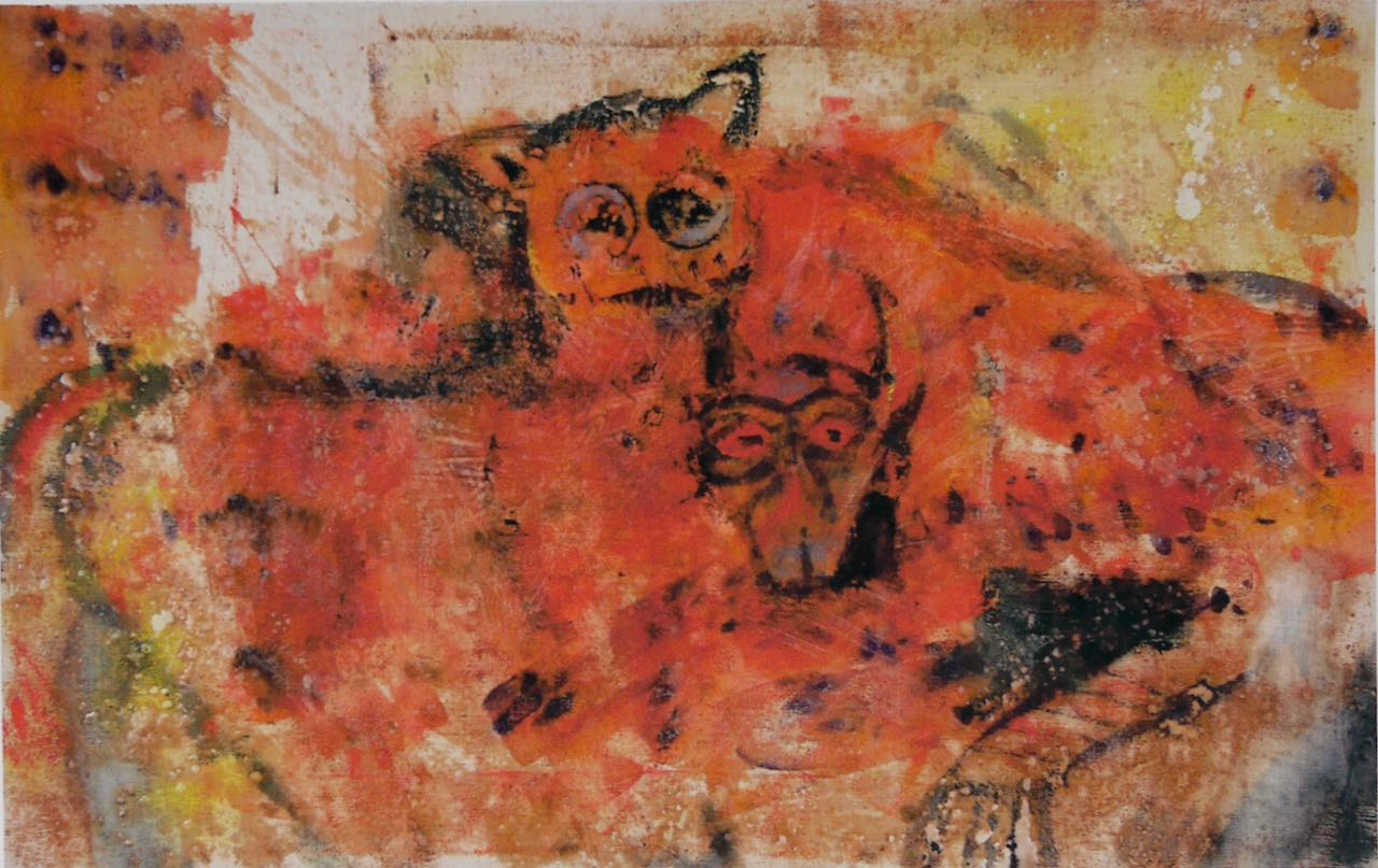 Raubkatze besiegt Rind (Sardarapat) 2006, 100 x 60 cm