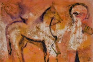 Mann mit Pferd (Gndevank) 2006, 99 x 66 cm