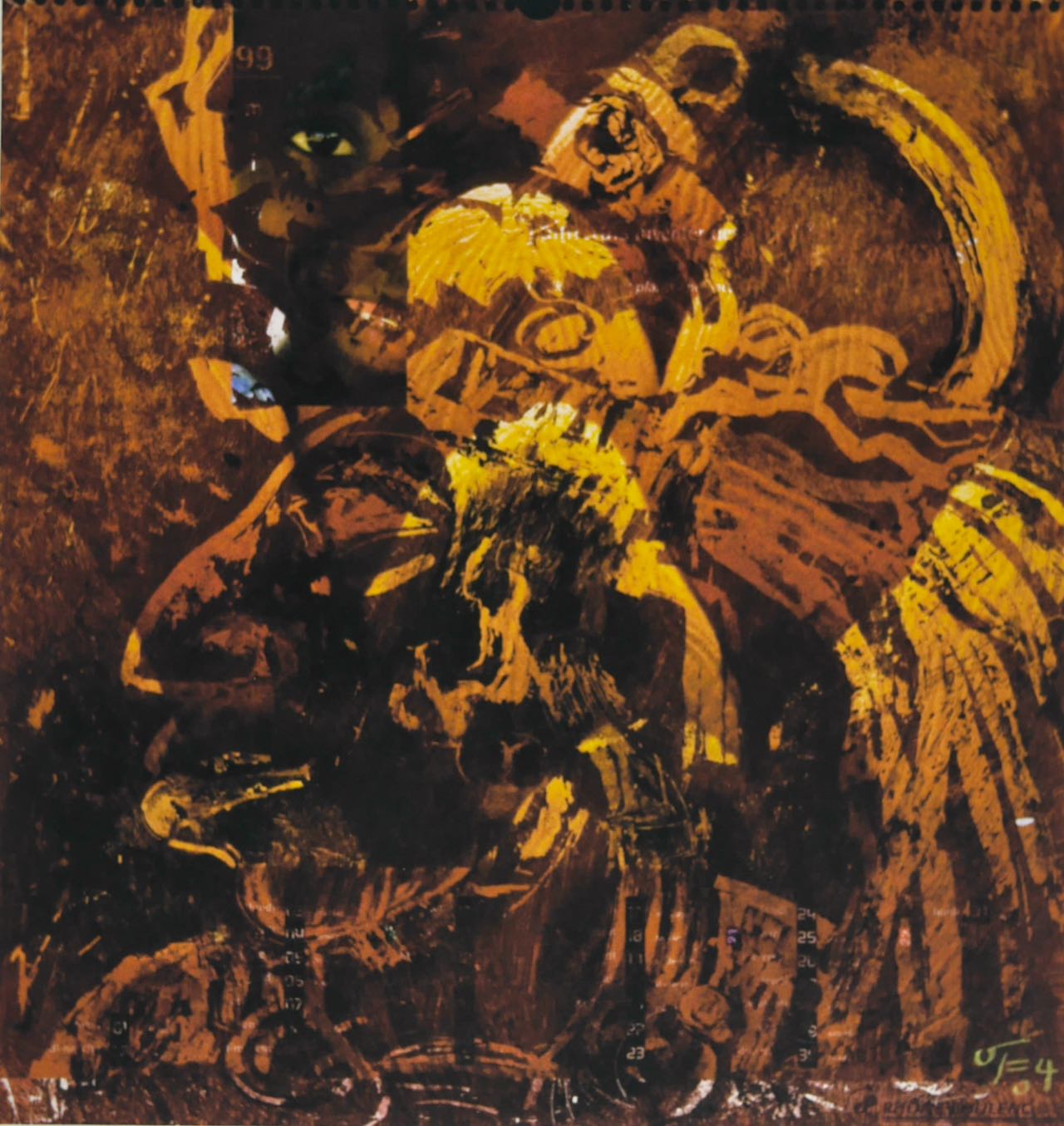 Herrscher Chan Bahlum (Palenque) 2004, 47 x 49 cm