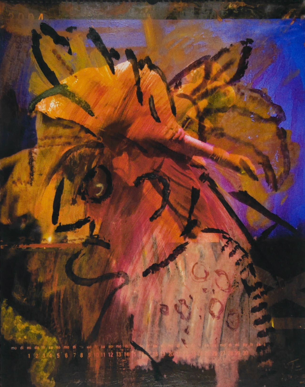 Medizinmann mit Jaguarfell (Palenque) 2005, 45 x 58 cm