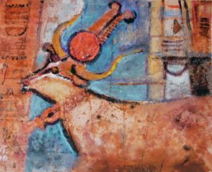 Göttin Hator als Kuh (Hatscheptsut-Tempel) 2010, 85 x 65 cm