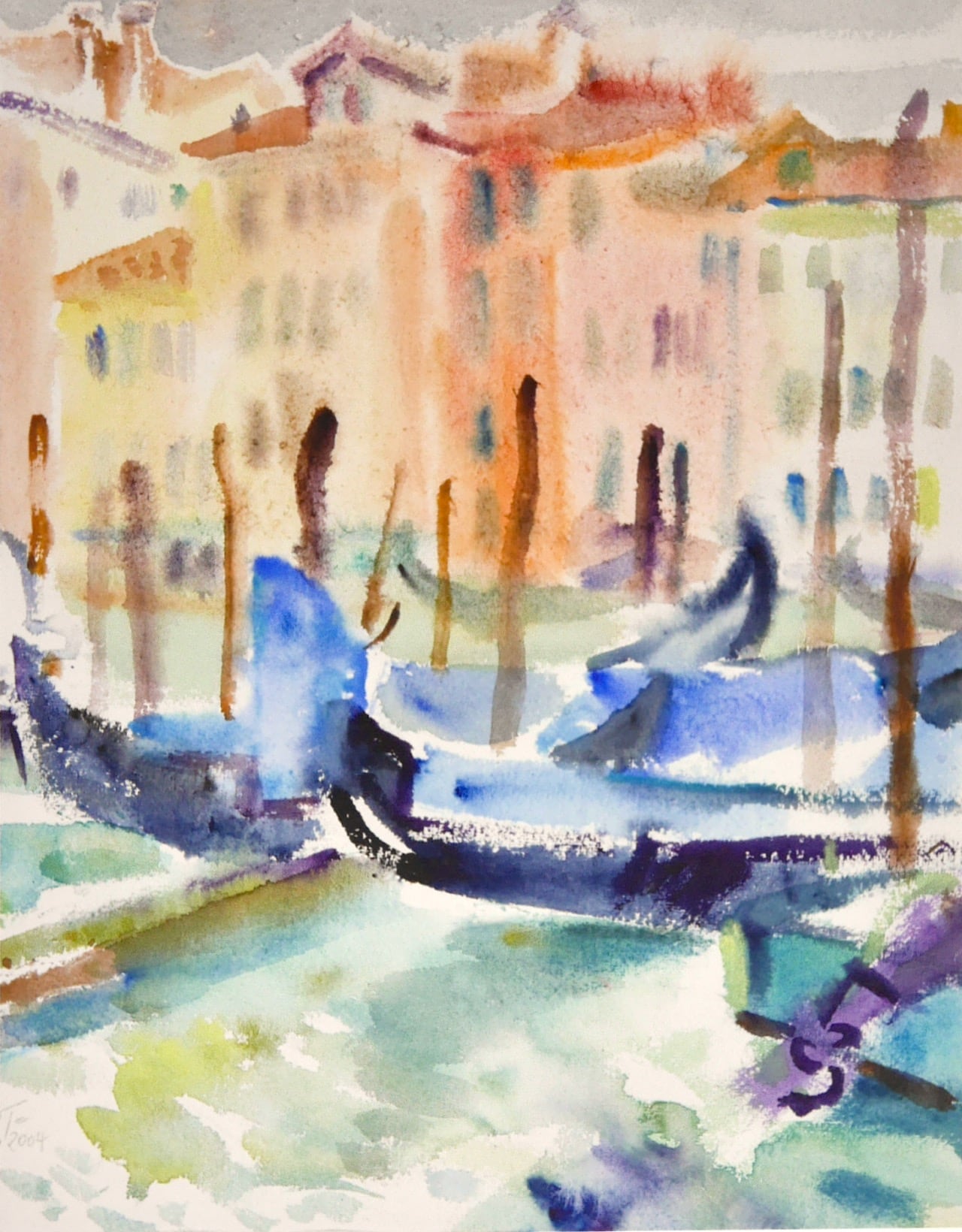 Gondel bei der Rialtobrücke (Venedig) 2004 36 x 51 cm